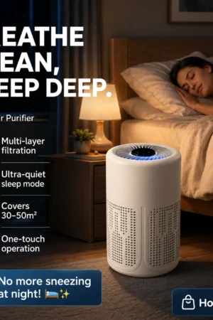 🥳2026 HOT SALE🥳💞50K+ SOLD!💐🔇 50% OFF! Silent Air Purifier – Multi‑layer filtration, ultra‑quiet sleep mode. Covers 30‑50m², one‑touch operation. Breathe clean, rest easy. No more sneezing at night! 🛌✨