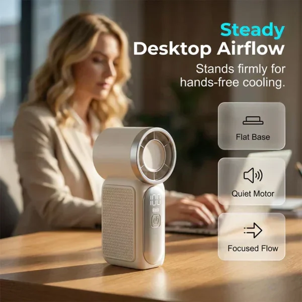 🌬️ LIMITED-TIME 50% OFF! ✨ Turbo Handheld Fan – LED Display, 6 Speeds, 3000mAh 🔋