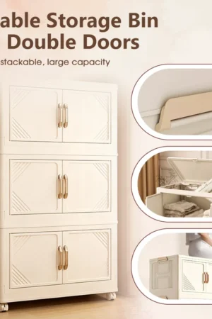 🔥 50% OFF! ✨ Foldable Storage Box with Lid – 1–5 Layers, Wheels & Magnetic Door | Stackable Organizer for Kitchen, Bathroom & Bedroom 🗄️