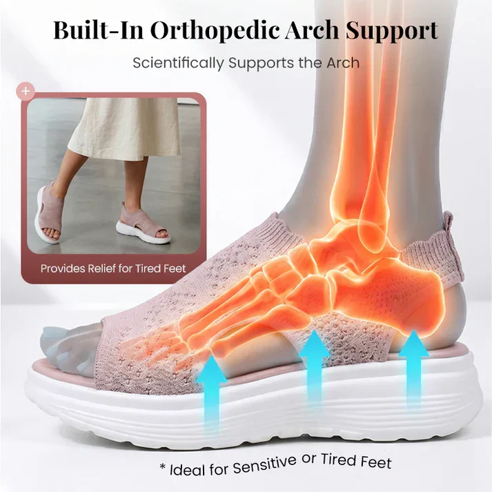 ⏳LAST DAY SALE ONLY £12.99!!💐 Women's Breathable Knit Platform Sandals – Air-permeable knit upper, cushioned sole & lightweight comfy summer footwear ✨ - Image 9