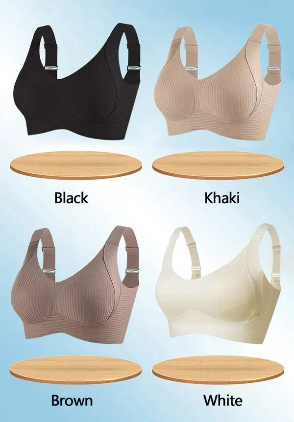 🎁Buy 1 Get 3 Packs💕Women's Ribbed Push Up Adjustable Wireless Bra - Image 4