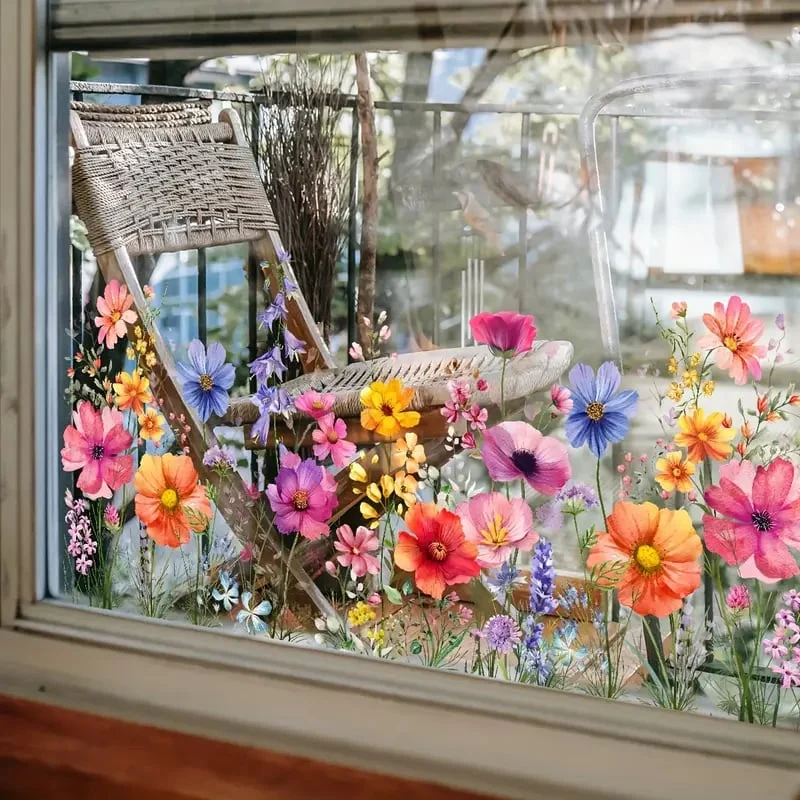 💐Time-limited Special💞Colorful Floral Bouquet Window Sticker🖼️(Cut to size freely) - Image 14