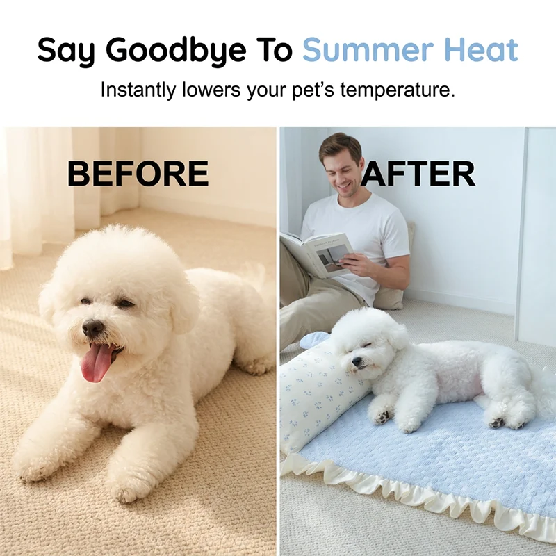 🥳SUMMER HOT SALE💞50K+ SOLD😍!Pet Cooling Mat with Pillow - Image 4