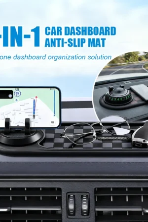 4-in-1 Car Dashboard Anti-Slip Mat with Phone Holder