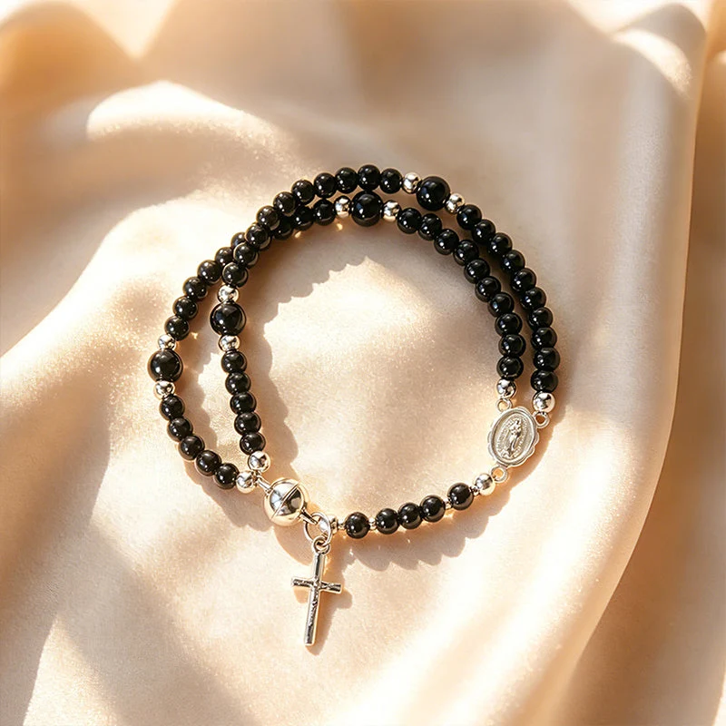 Double-Wrap Rosary Beaded Bracelet - Image 16