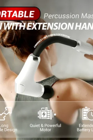 Portable Percussion Massage Gun with Extension Handle