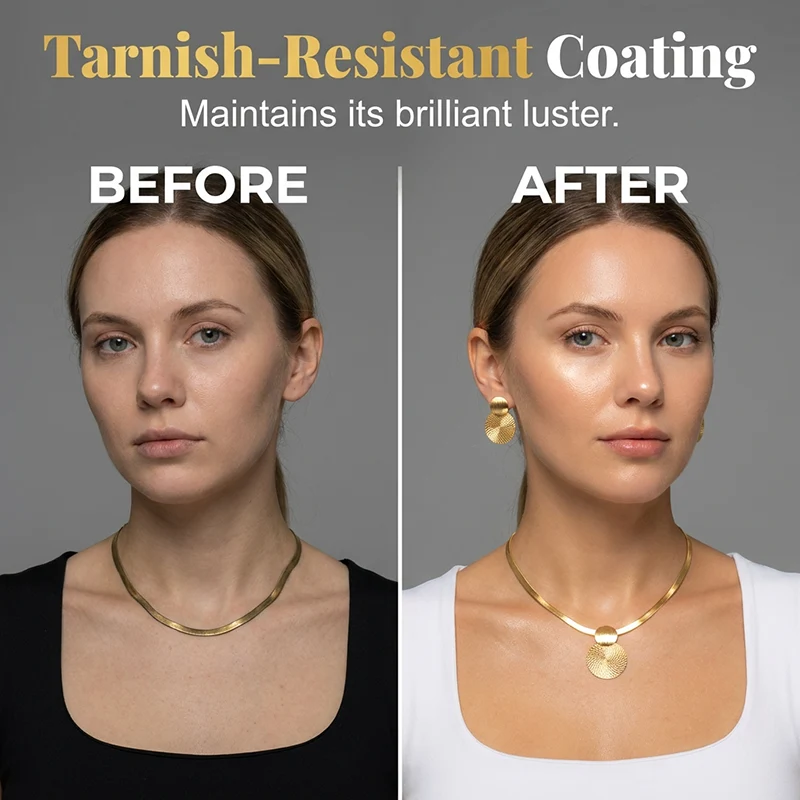π 50% OFF NOW! β¨ Modern Chic Necklace & Earring Set β Gold finish, geometric design & lightweight β perfect for daily elegance or gifting π« - Image 3