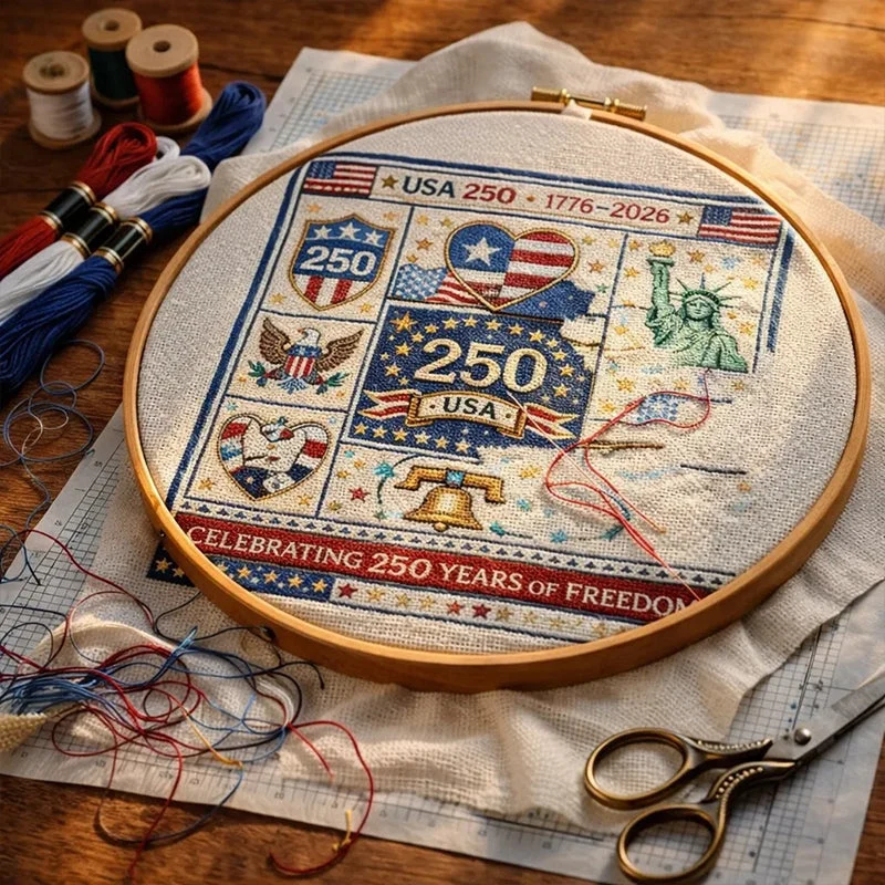 🎁Hot sale🧵USA 250th Anniversary Commemorative Cross Stitch Kit - Image 6