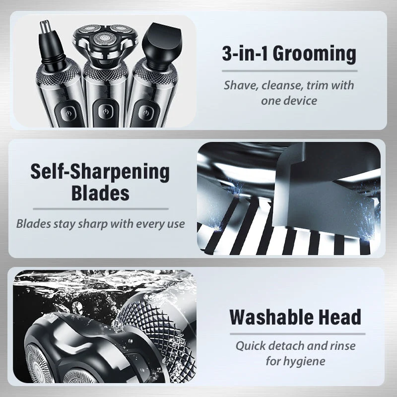 ⏳LIMITED TIME: 50% OFF! 🏆Men's 3-in-1 3D Floating Electric Shaver - Image 6