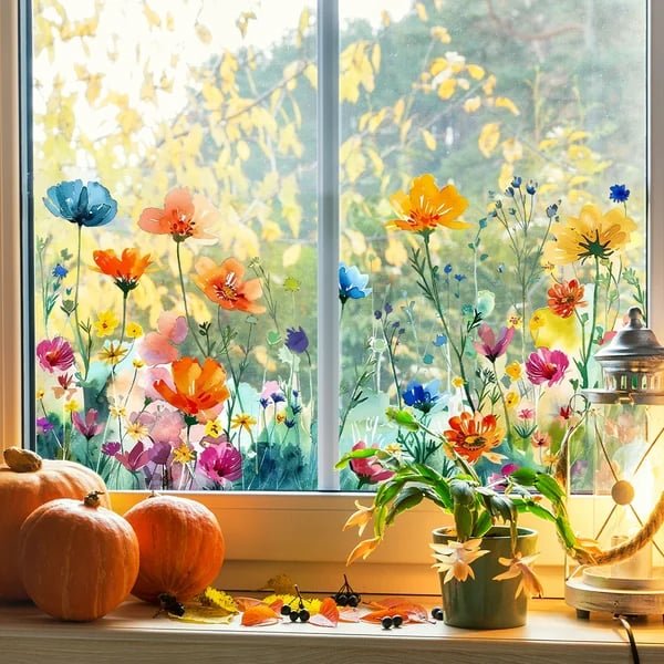 💐Time-limited Special💞Colorful Floral Bouquet Window Sticker🖼️(Cut to size freely) - Image 11
