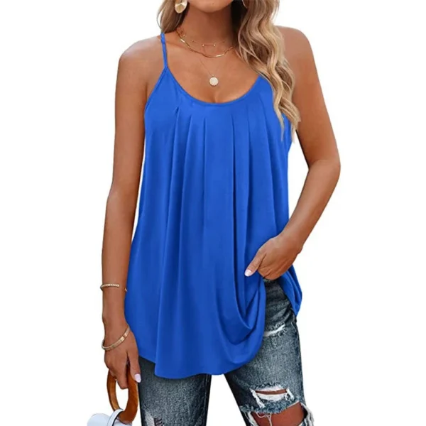 ✨Women Spaghetti Straps Pleated Loose Tank Top (BUY 2 FREE SHIPPING)