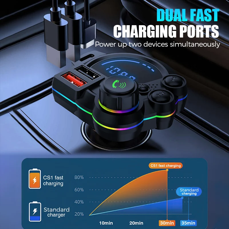 📻 50% OFF NOW! 🚗 Universal Dual-Port Car FM Bluetooth Transmitter – Wireless Music, Hands-Free Calling & Dual USB Charger 🔌 - Image 2