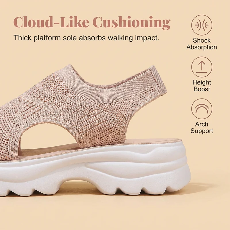 Women's Breathable Mesh Platform Sandals - Image 3