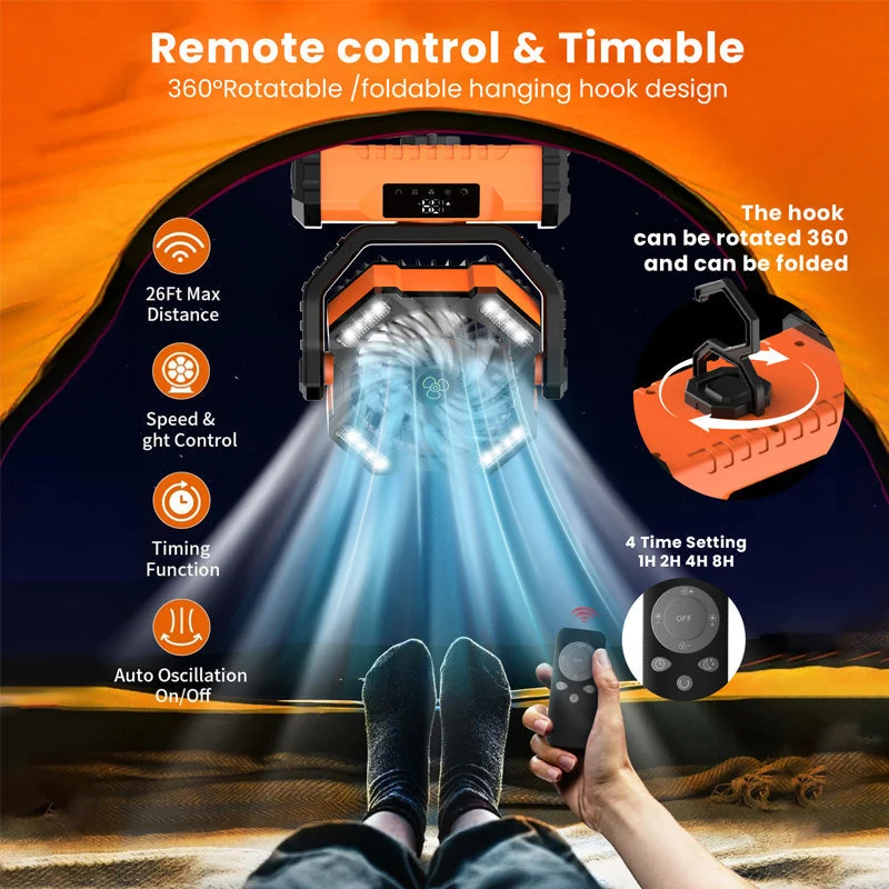 🏆HOT SALE 50%OFF🍃Portable Oscillating Fan with Remote Control - Image 6