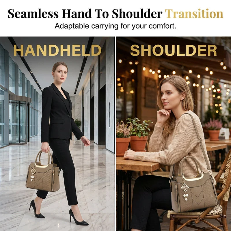 👜 LIMITED-TIME 50% OFF! ✨ Women's Top-Handle Satchel – V-Stitched, Gold Hardware, Multi-Compartment 🌸 - Image 10