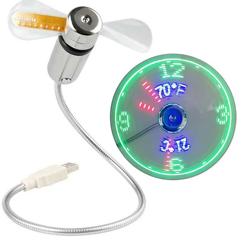 🔥Hot Sale,Buy 2 GET 1🔥USB Fan with LED Clock Lighting - Image 8