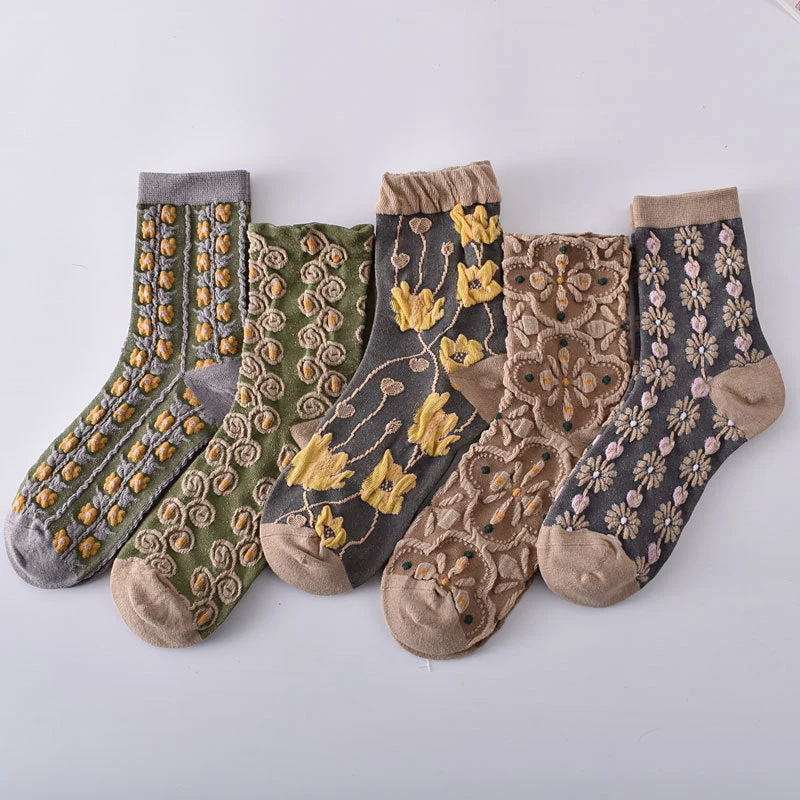 🔥Hot Sale 50% OFF🔥Women's Floral Cotton Socks (10 Pairs/1 Set) - Image 6
