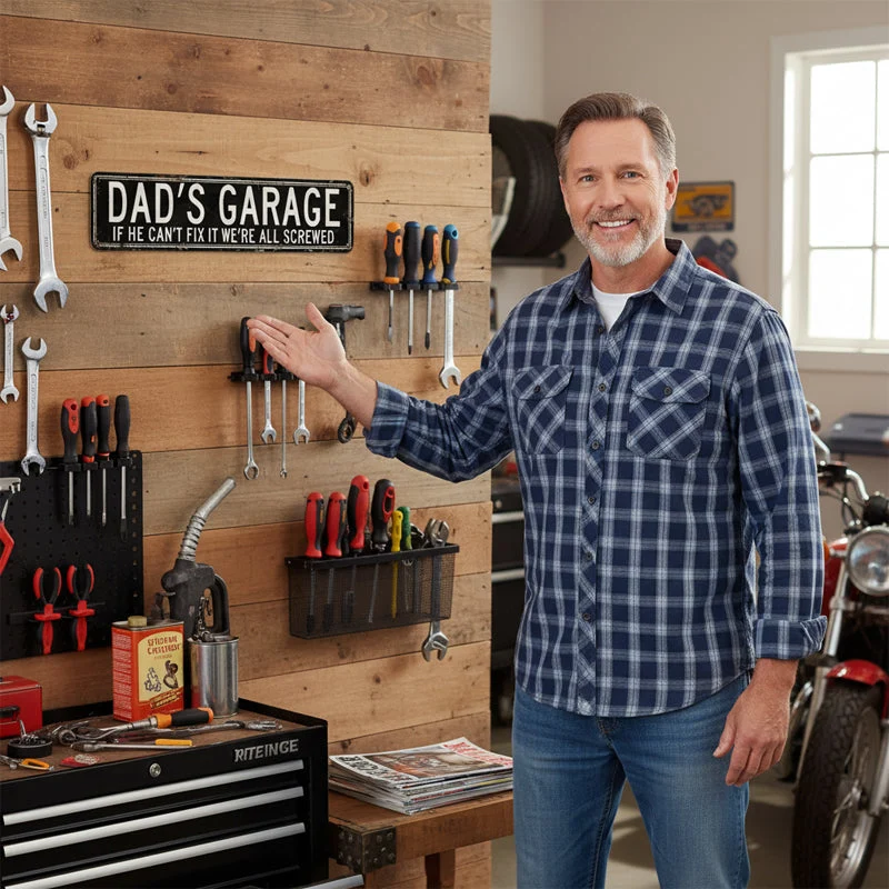 Retro Garage Sign for Dad 🔧❤️ – Iron Plaque, Humorous Man Cave Decor😂 - Image 6