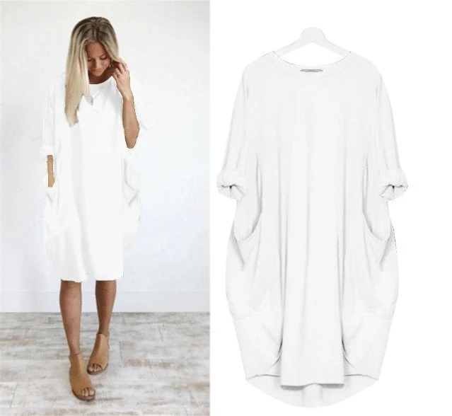 🔥Autumn Sale 49% OFF - Long Sleeve Casual Loose Pocket Dress🎁Buy 3 Pay 2 - Image 8
