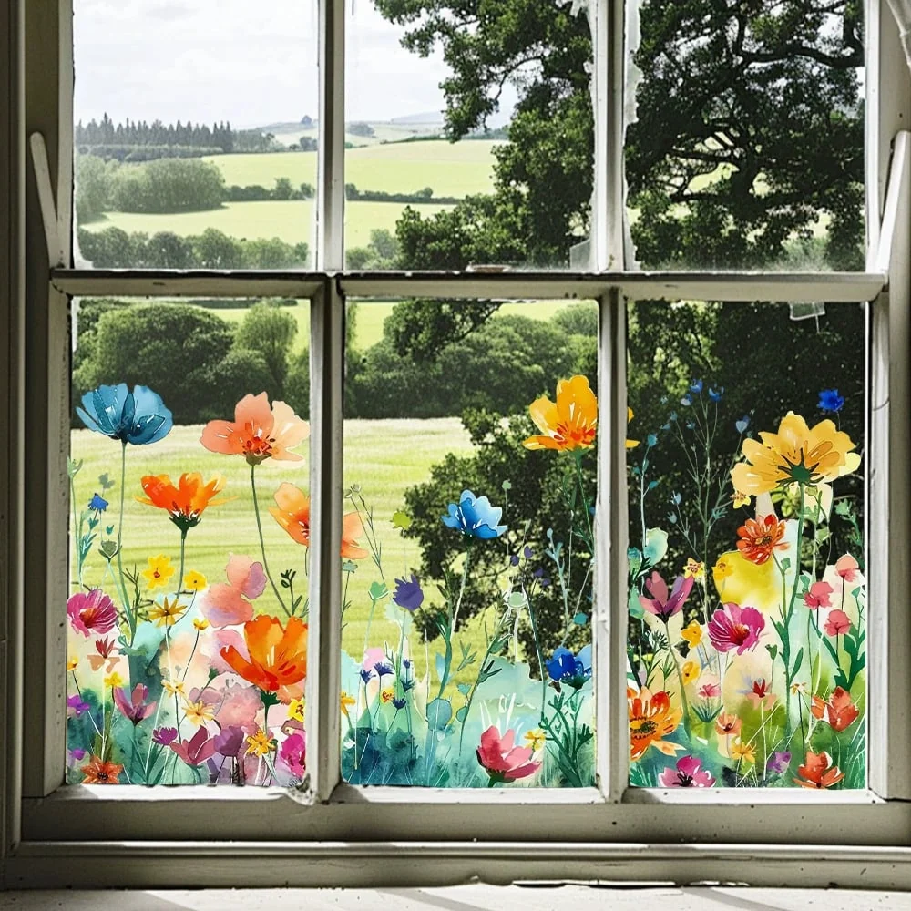 💐Time-limited Special💞Colorful Floral Bouquet Window Sticker🖼️(Cut to size freely) - Image 4