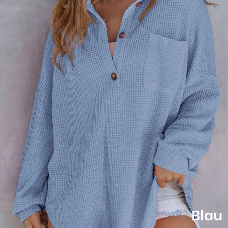 🌸Early Fall Specials 58% OFF🌸Women’s Loose Solid Color Waffle Knit Shirt - Image 12