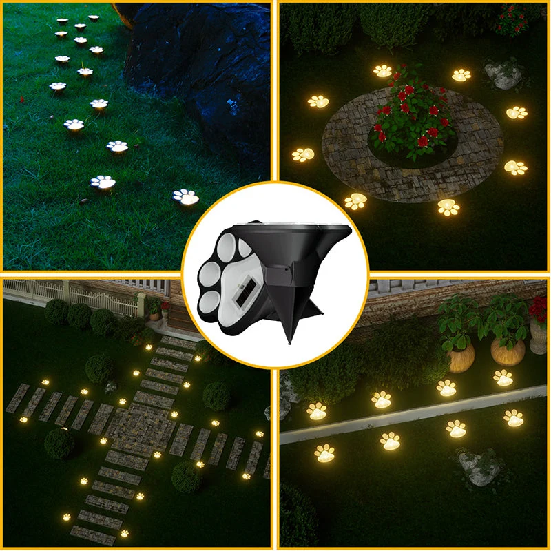 Solar Paw Print Garden Lights - Image 6