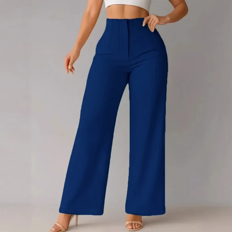 Women’s Solid Color Casual Wide Leg Pants - Image 11