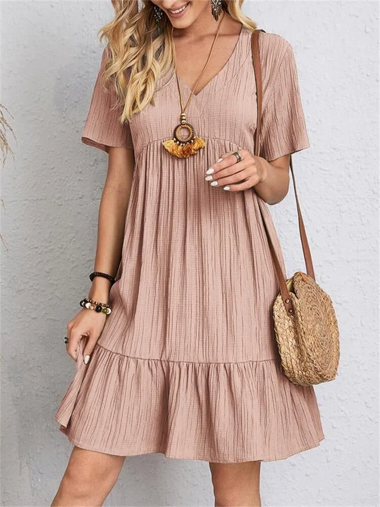 🔥Hot Sale 49% OFF💝Retro V-neck Loose Casual Dress - Image 6