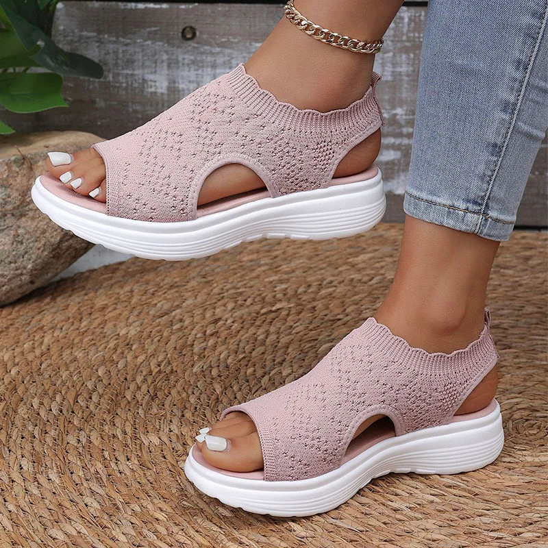 ⏳LAST DAY SALE ONLY £12.99!!💐 Women's Breathable Knit Platform Sandals – Air-permeable knit upper, cushioned sole & lightweight comfy summer footwear ✨ - Image 13