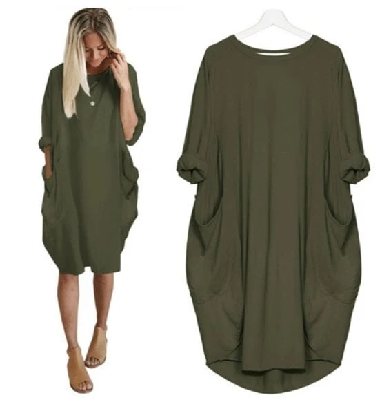 🔥Autumn Sale 49% OFF - Long Sleeve Casual Loose Pocket Dress🎁Buy 3 Pay 2 - Image 13
