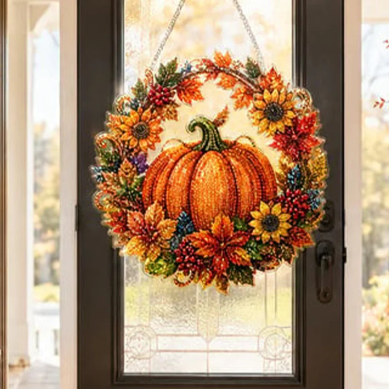 🎁 Hot Sale 49% OFF 🔥Pumpkin Diamond Art DIY Hanging Ornament Kit - Image 6