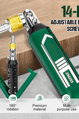 14-in-1 Adjustable Ratchet Screwdriver