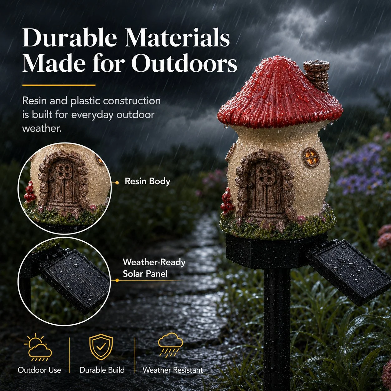 🎁2026 New Arrivals 50% OFF🌙🏡Solar Fairy-Tale Mushroom Cottage Garden Light - Image 5