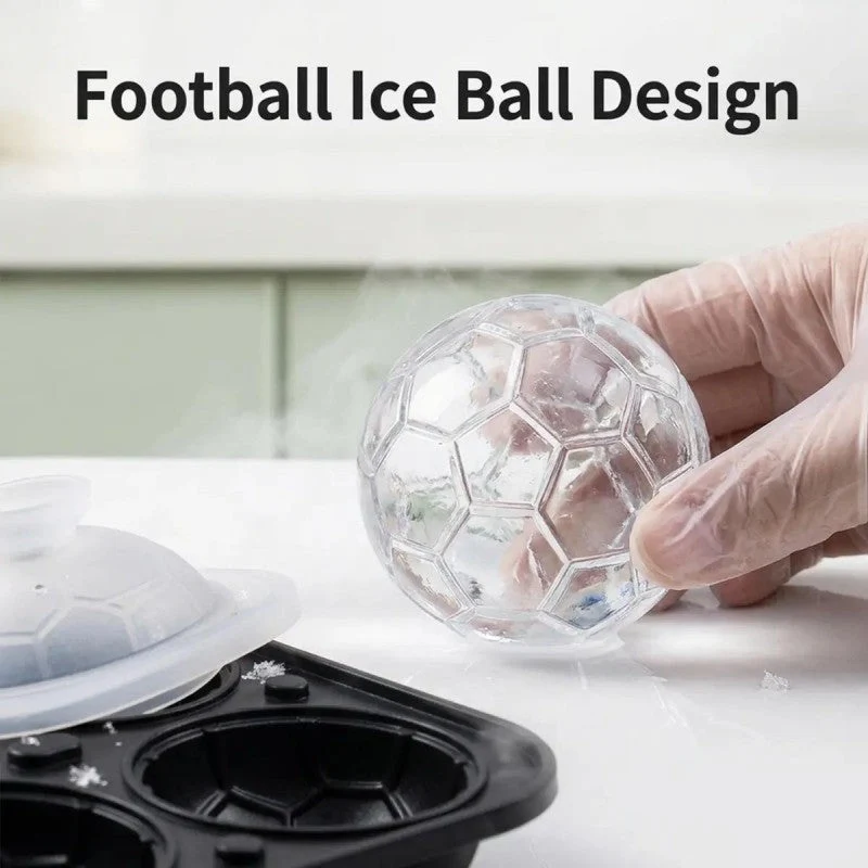 📢📢50% OFF!! ⏰ Silicone Soccer Ball Ice Cube Tray – 5.5 cm Cubes, Slow-Melting, Leak-Proof Design, 4 Colors, Perfect for Game Nights & Cocktails 🥂 - Image 3