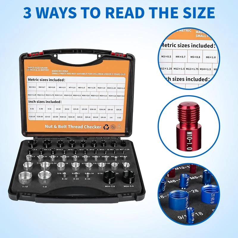 📢📢60% OFF !! ⏰Nut & Bolt Thread Checker Kit for Inspection of Fixed Bolts or Threaded Holes - Image 8