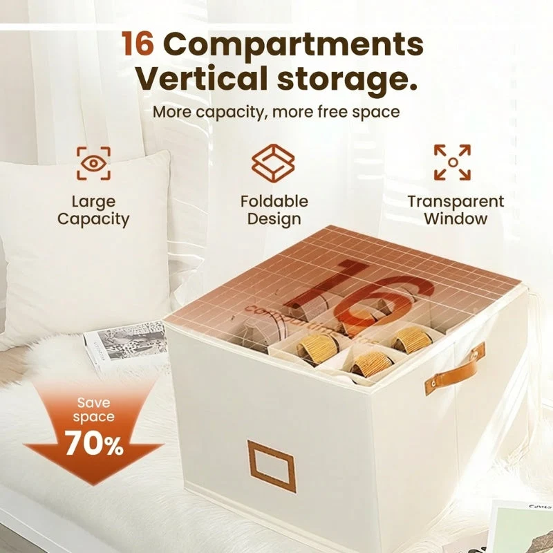 📢📢50% OFF !!!⏰ Fabric Shoe Organizer Storage Box👟– Foldable Design, Large Capacity, Dustproof & Breathable, Space-Saving for Closet & Bedroom 🧺 - Image 12