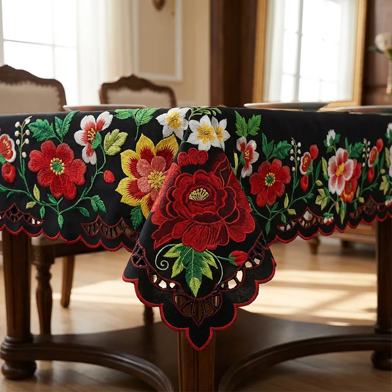 🏆Limited Time 60% Off! 💥Mexican Floral Tablecloth with Scalloped Edge - Image 6