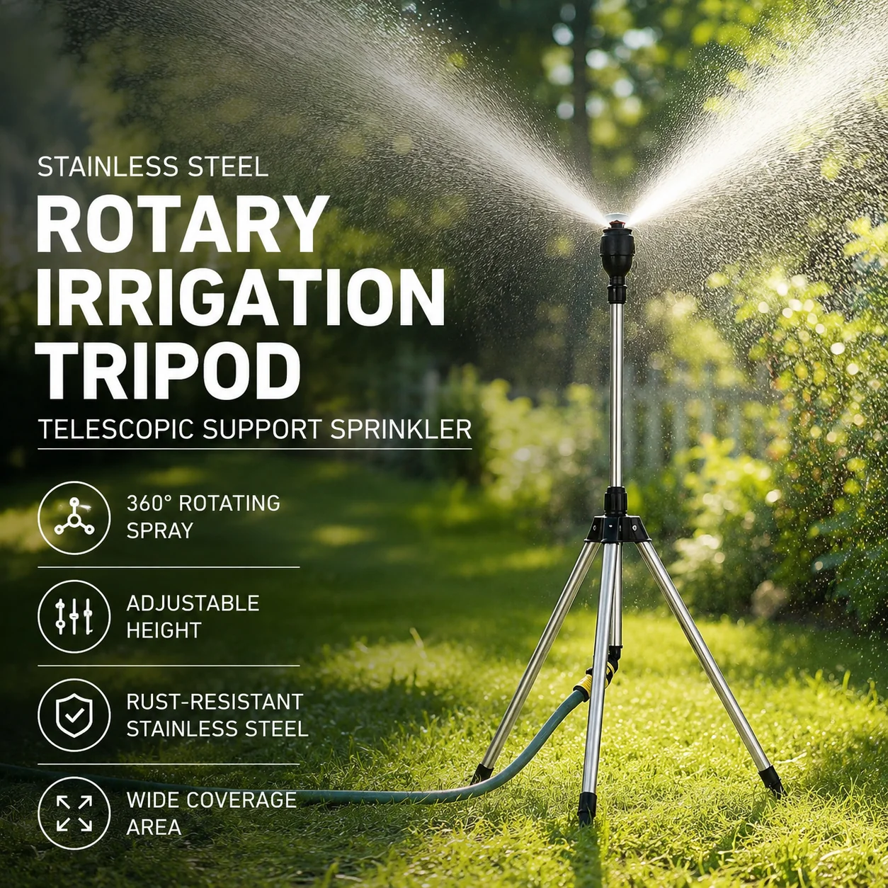 🎁 Hot Sale 49% OFF 🔥Stainless Steel Rotary Irrigation Tripod Telescopic Support Sprinkler - Image 3
