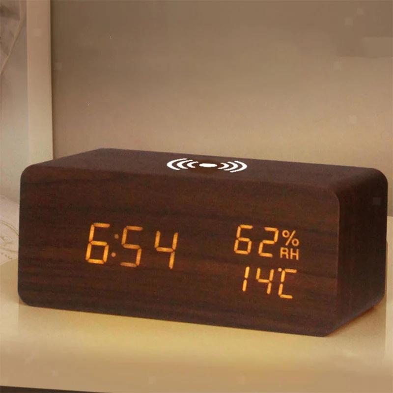 LED Digital Alarm Clock with Wireless Charging Station - Image 7