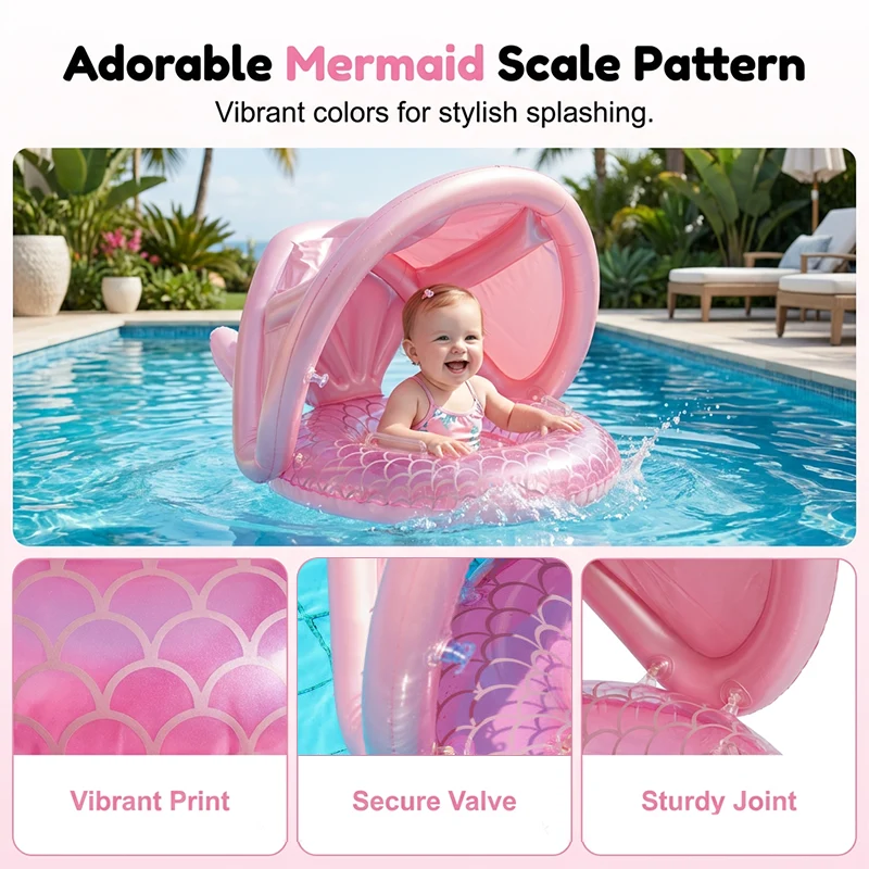 Baby Swimming Float with Sun Canopy - Image 5