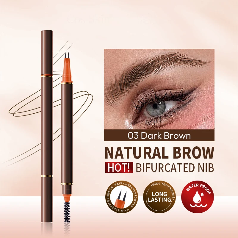 Dual-Ended 2-Fork Liquid Eyebrow Pen
