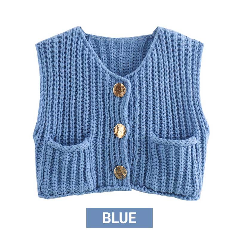 🍂49% OFF🔥Women’s Chunky Knit Button-Down Sweater Vest - Image 16